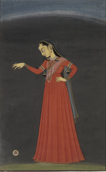 Unknown, Indian girl with yo-yo, Punjab Hills, India, c.1700, British Museum, London. 