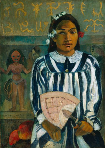 Paul Gauguin, Marahi Metua No Tehamana (Tehamana Has Many Ancestors), 1893, The Art Institute of Chicago. Wiki Commons. 