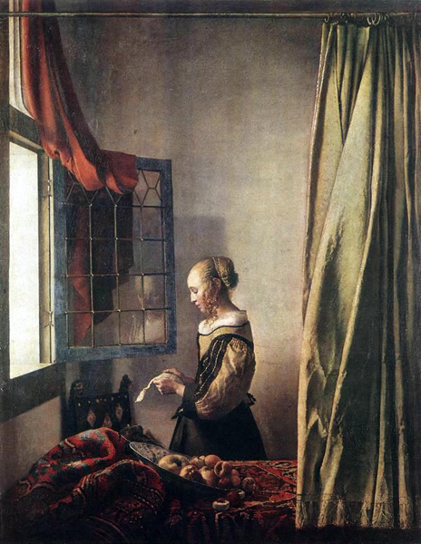 Johannes Vermeer, Girl Reading a Letter at an Open Window, 1658, Gem√§ldegalerie, Dresden. Wiki Commons. 