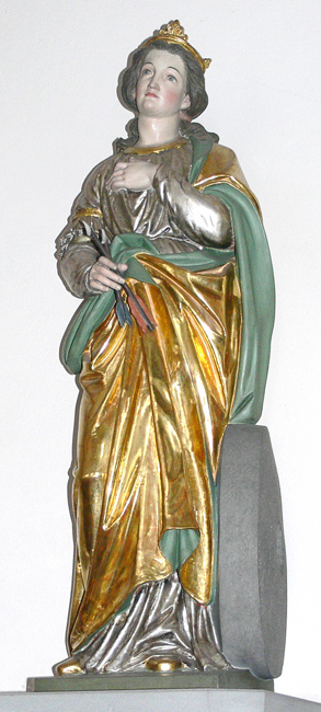 Christina von Bolsena, Moriz Schlachter (sculptor), c.1889, Ravensburg source Andreas Praefcke (photographer), 2006, WikiCommons.