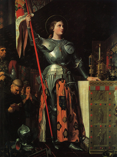Joan at the coronation of Charles VII, Jean Auguste Dominique Ingres, 1854, Oil on canvas, Louvre Museum, Paris, WikiCommons.