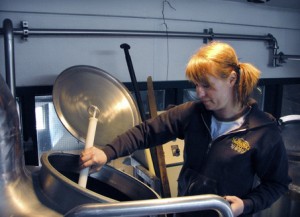 Bend Brewing Company brewmaster Tonya Cornett pulls a sample of hot wort. Cornett is the first woman to win a prestigious World Beer Cup Champion Brewery and Brewmaster at the annual World Beer Cup awards.