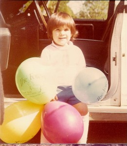 Ashley with balloons