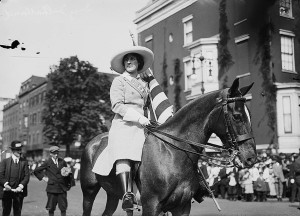 Inez Milholland Boissevain at a women's suffrage parade in New York City, May 3, 1913.
