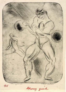 Etching on paper by Walt Kuhn.