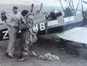 At 17, Jackie was the first woman to do a parachute jump in South Africa.¬†Image courtesy Candida Adkins.