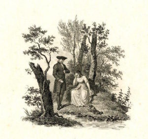 A man speaking to a seated girl (1802-1836 (c.)) by Philippus Velyn.