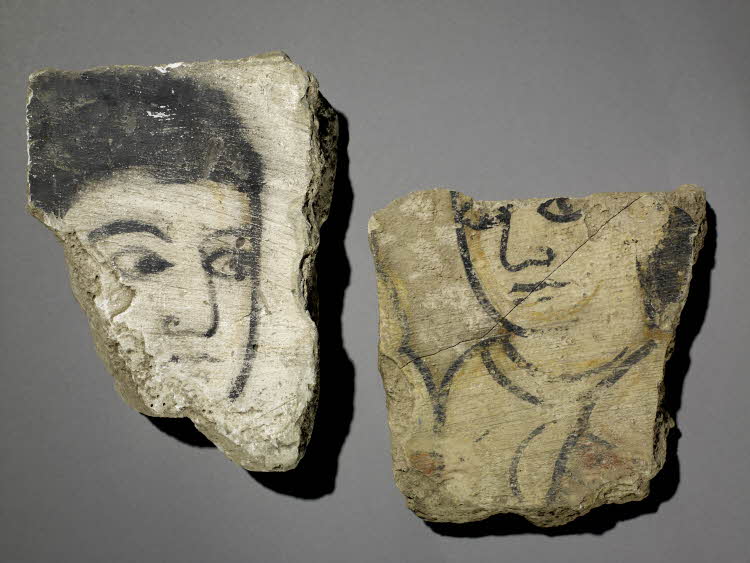 Two fragments showing harem girls