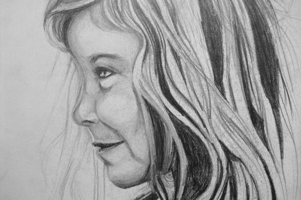 Eternal Smile, graphite on drawing paper, 14" x 18", 2009
