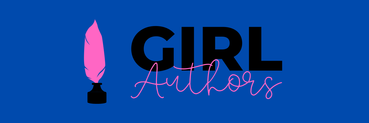 Girl Authors text with inkwell colored dark blue, black, and pink